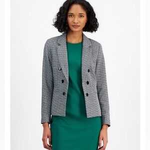 Bar IlI Women's Plaid Faux-Double-Breasted Blazer/ size L